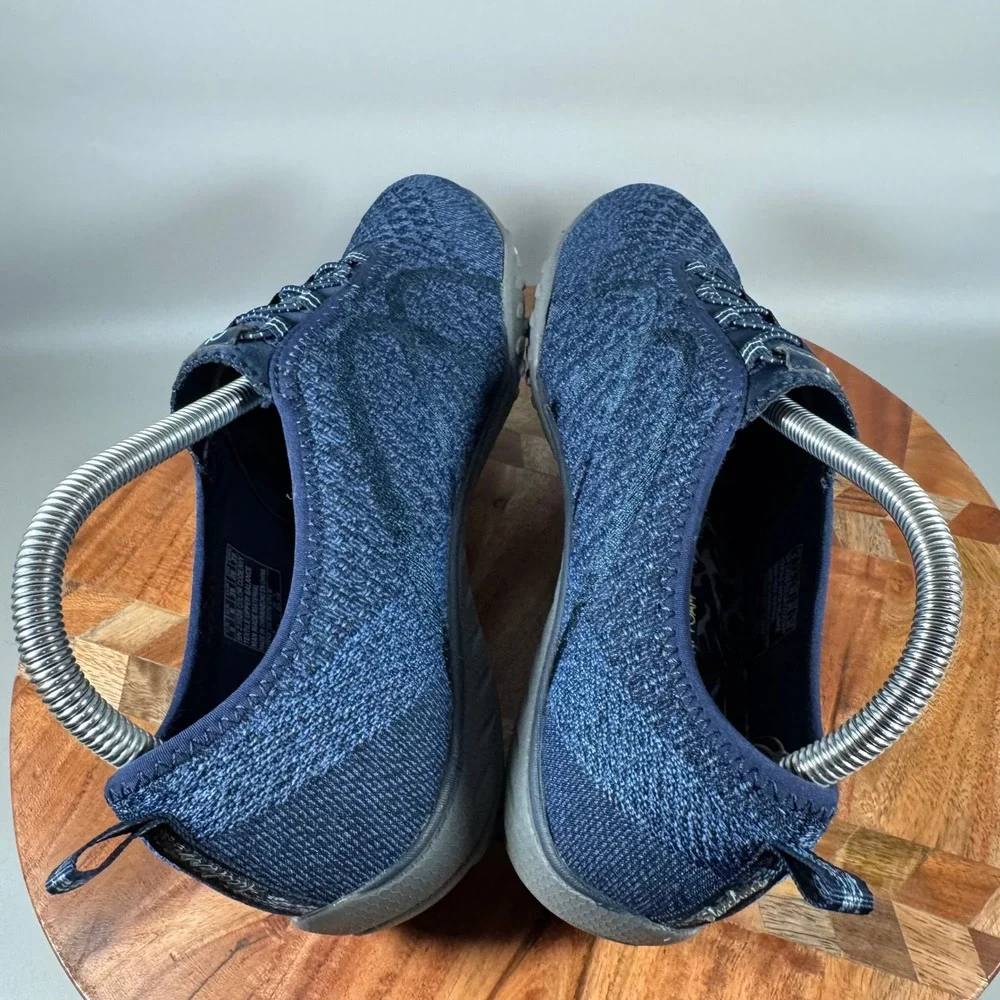 Skechers Relaxed Fit Navy Blue Slip On Sneakers Bungee Laces 23028 Womens 9